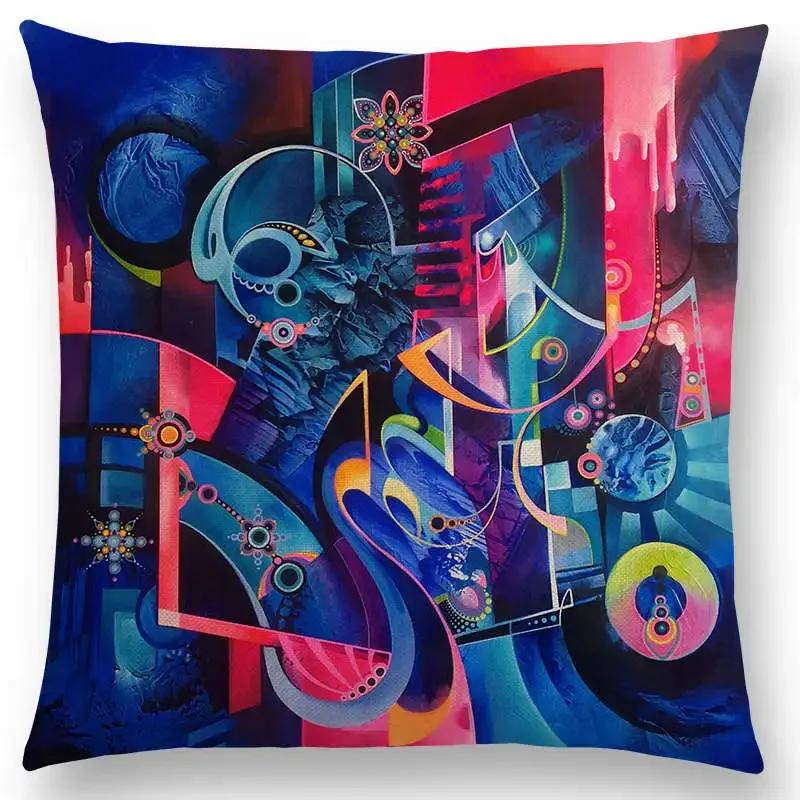 Nowy d Drukowany Wspaniały Abstrakcyjny Obraz Rzeźba Tajemniczy Wzór Fantastyczna Poszewka na Poduszkę Sofa Narzuta Poszewka na Poduszkę