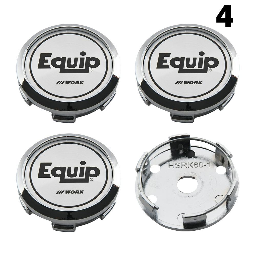 4PCS OD 60MM / ID 56MM Cap For Rims WORK EMOTION EQUIP MEISTER VS Emblem Wheel Center Cap Sport Car Logo Wheel Cover Hub Caps
