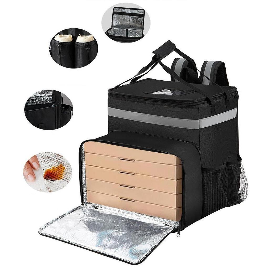 Lebensmittellieferrucksack Schultertasche Verschleißfest Mit Seitlichen Getränkehaltern Einfach zu Bedienen