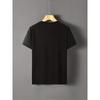 Herren T-Shirt mit Monddruck, Rundhalsausschnitt, Sommerbekleidung, Strickstoff für Erwachsene, Normale Passform