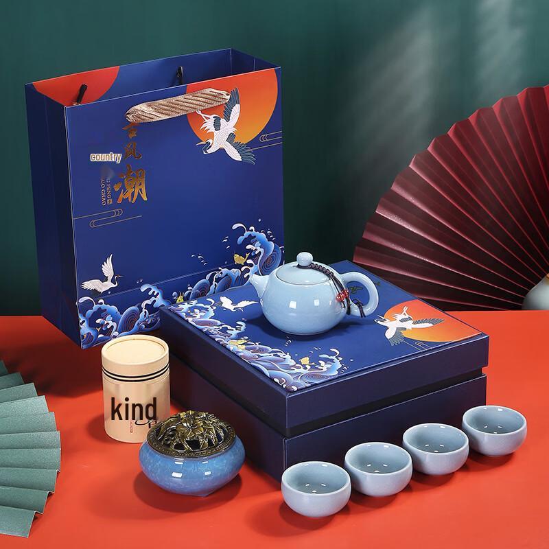 Chinese Ru Kiln Ceramic Kung Fu Tea Set