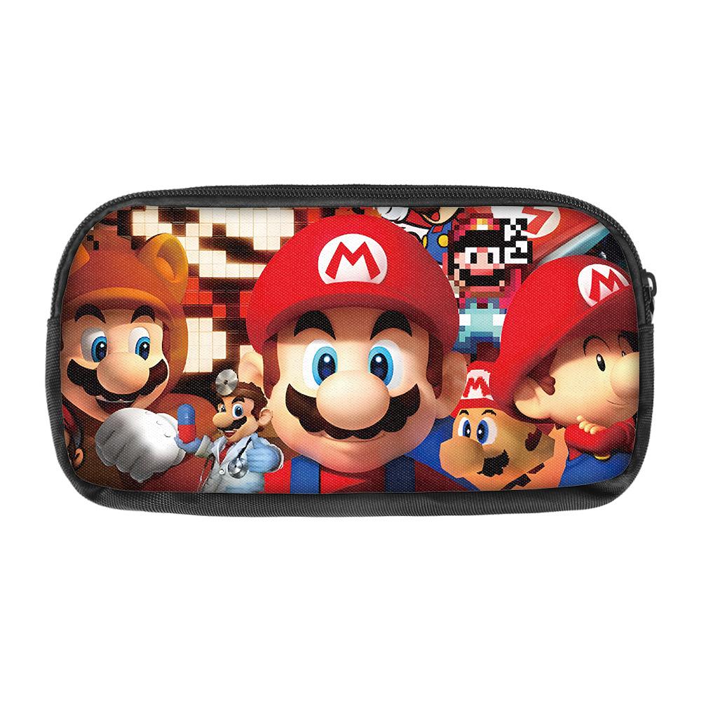 Cartoon Schoolbag Mario Backpack Satchel Pencil Case Three-Piece Set Mario Backpack