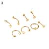 8Pcs Mixed Style Lip Tongue Eyebrow Nose Ring Barbell Body Piercing Jewelry