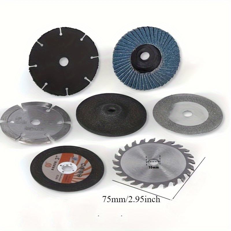 6pcs Stainless Steel Saw Blades, 3-inch 75mm Bonded Corundum Discs, Medium-Grained, Aluminum Alloy Material, Suitable for Pneumatic Machines