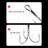 10Pcs Sanben Hooks Lua Hooks Anchor Fishing Hooks Sea Fishing Hooks Triple Claw Anchor Hooks Silver Black Fishing Hooks 2#4#6#8#