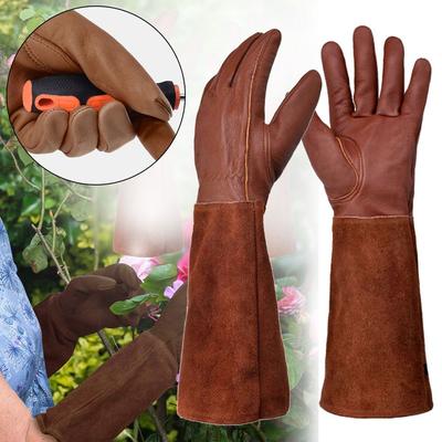 Lange Stulpen Gartenhandschuhe Werkzeug Sicherheit Leder Rosenschnitt Handschuhe Dornenfest Pflanzhandschuhe Gartenhandschuhe Garten