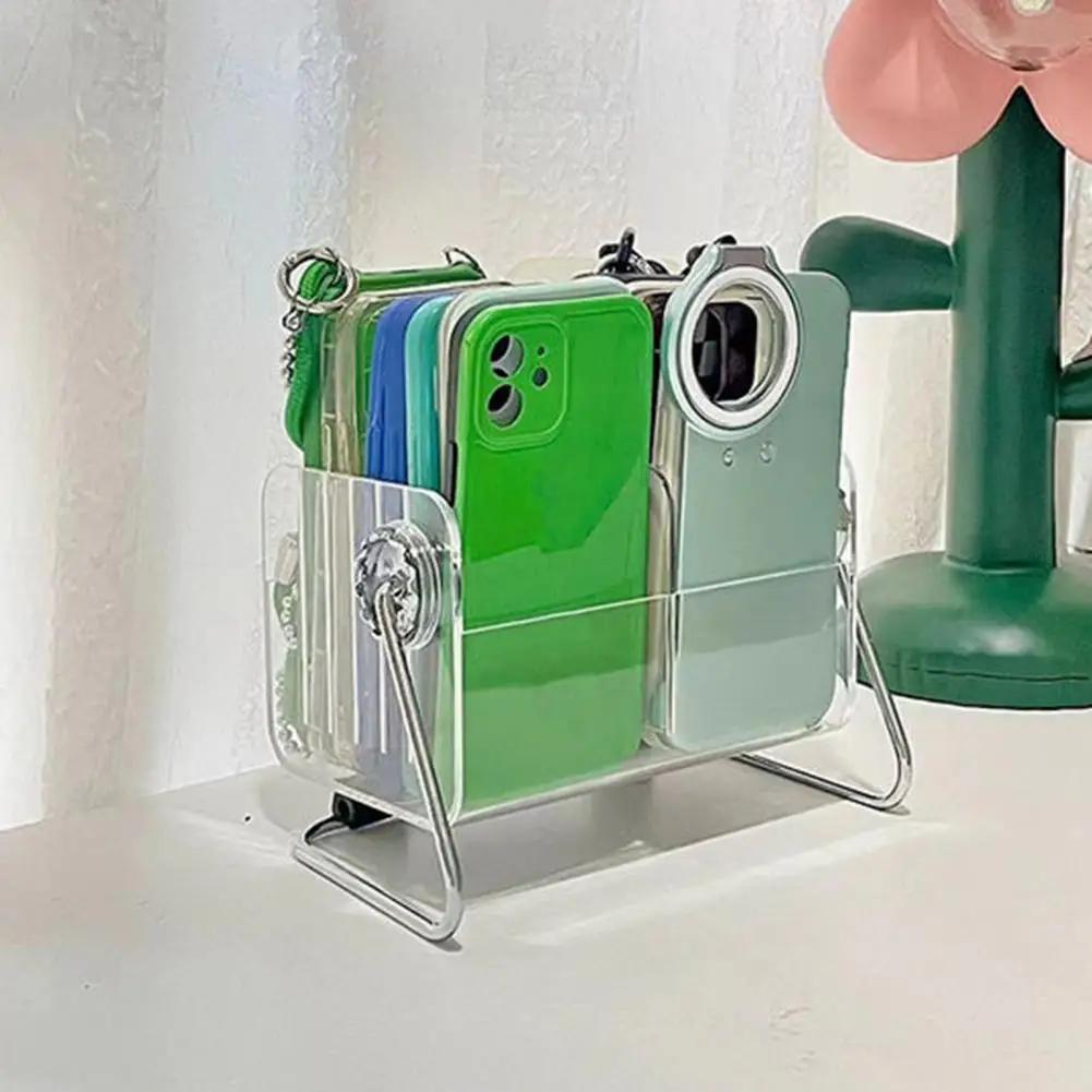 Sundries Storage Box Transparent Visible 360 Degree Rotatable Desktop Case Modern Storage Dividing Grid Vertical Storage Box
