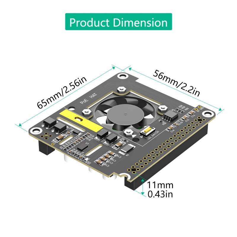 Computer Adapter Board 802.3Af/At GPIO POE HAT Expansion Board For RPi 5 for Versatiled Connection