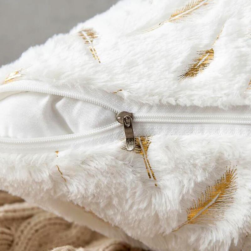 1Pc Plush Thick Leaf Pattern Soft Cushion Covers Sofa Couch Pillow Pillowcase 43x43CM