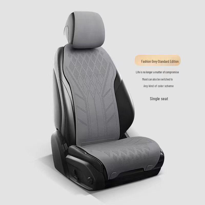 Universal Breathable Suede Car Seat Cushion - Four Seasons Perforated Comfort Cover