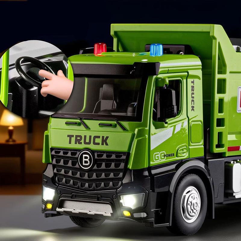1/24 City Heavy Electric Tipper Dump Truck Model Metal Slag Coal Mine Transport Vehicles Car Model Sound and Light Kids Toy Gift
