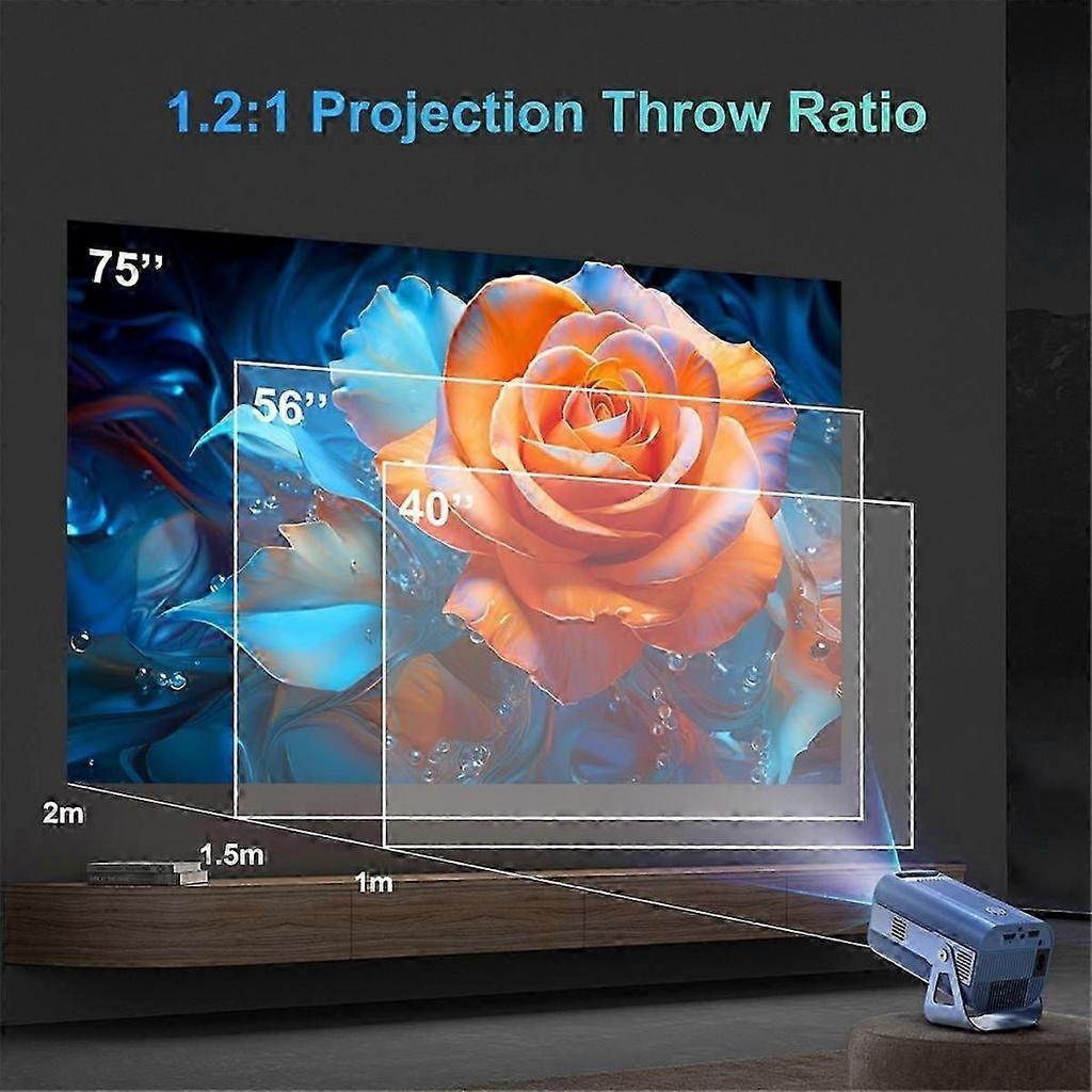 Portable Projector With Wifi6 Bluetooth 4k Hd Projector For Home Cinema Meeting Video Movie Outdoor
