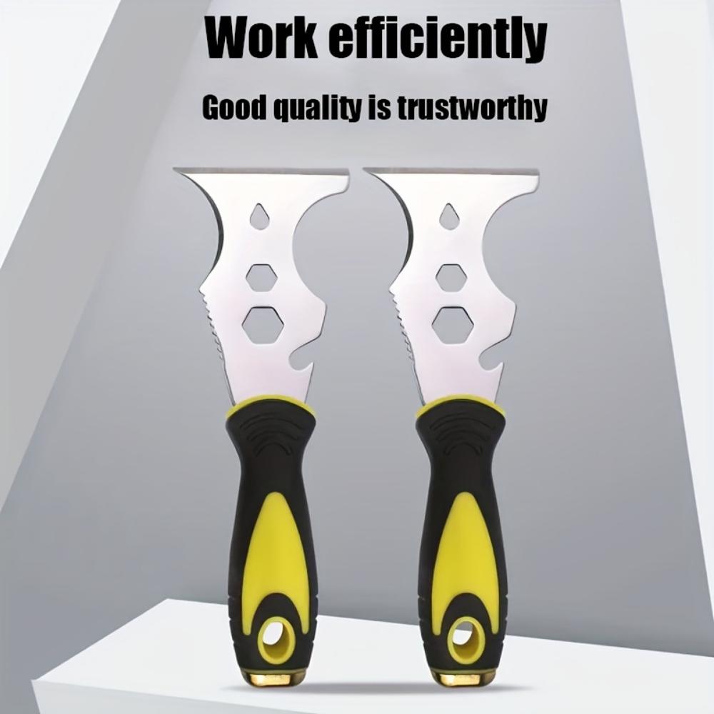 15-In-1 Paint Scraper Set with Soft Grip with Hammer Head - The Ultimate Versatile Tool for Wood, Wallpaper, Cement and More!