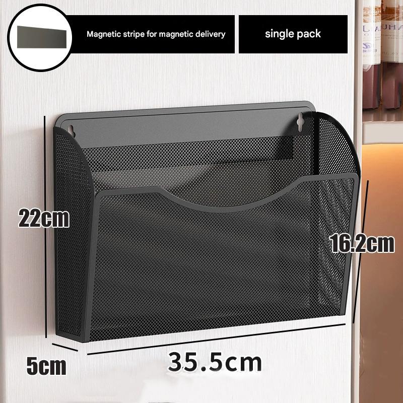 Magnetic Perforation-free Storage Shelf, Kitchen Refrigerator Storage, Easy Installation Without Leaving Marks Large Suction