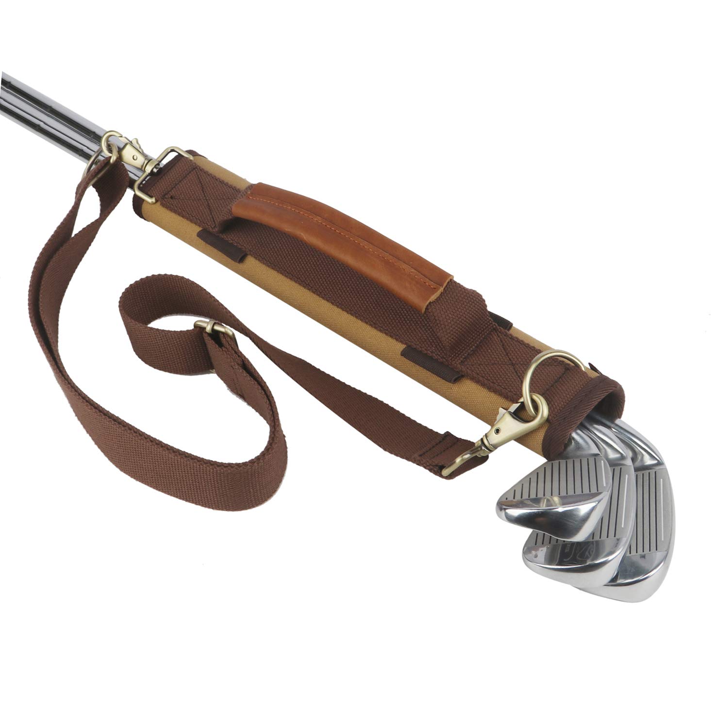 

TOURBON Lightweight Canvas Golf Club Carrier Sleeve with Shoulder Strap (Khaki)