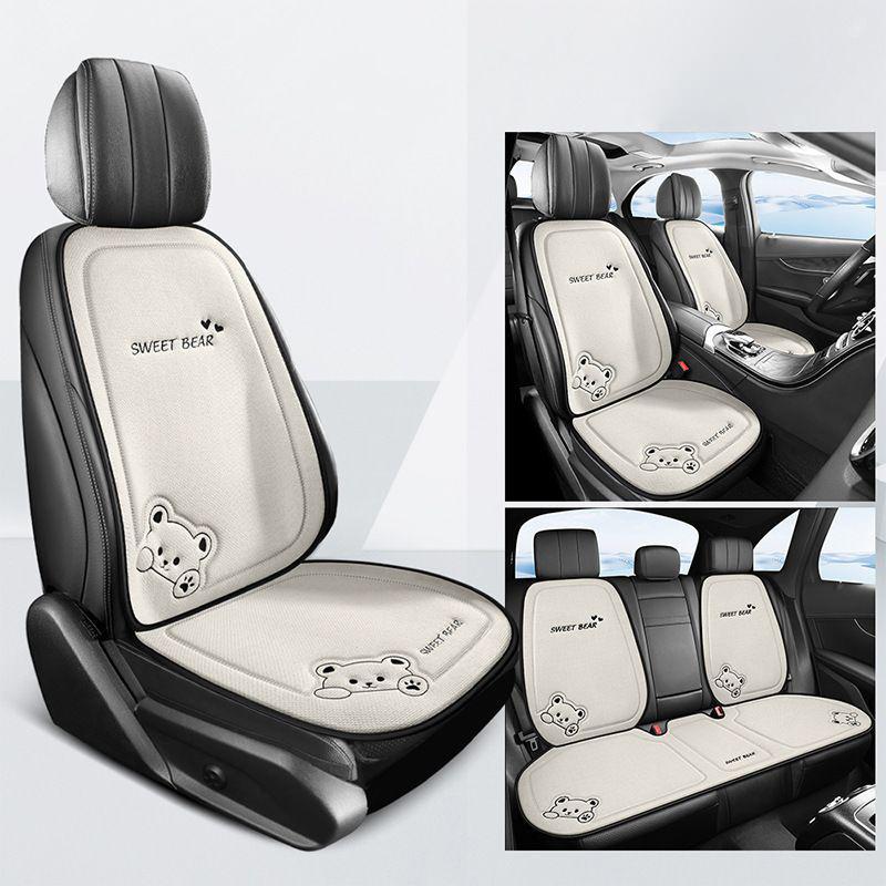 1Pcs Breathable Cartoon Bear Car Seat Cover Non-Slip Cushion for Women's Protection