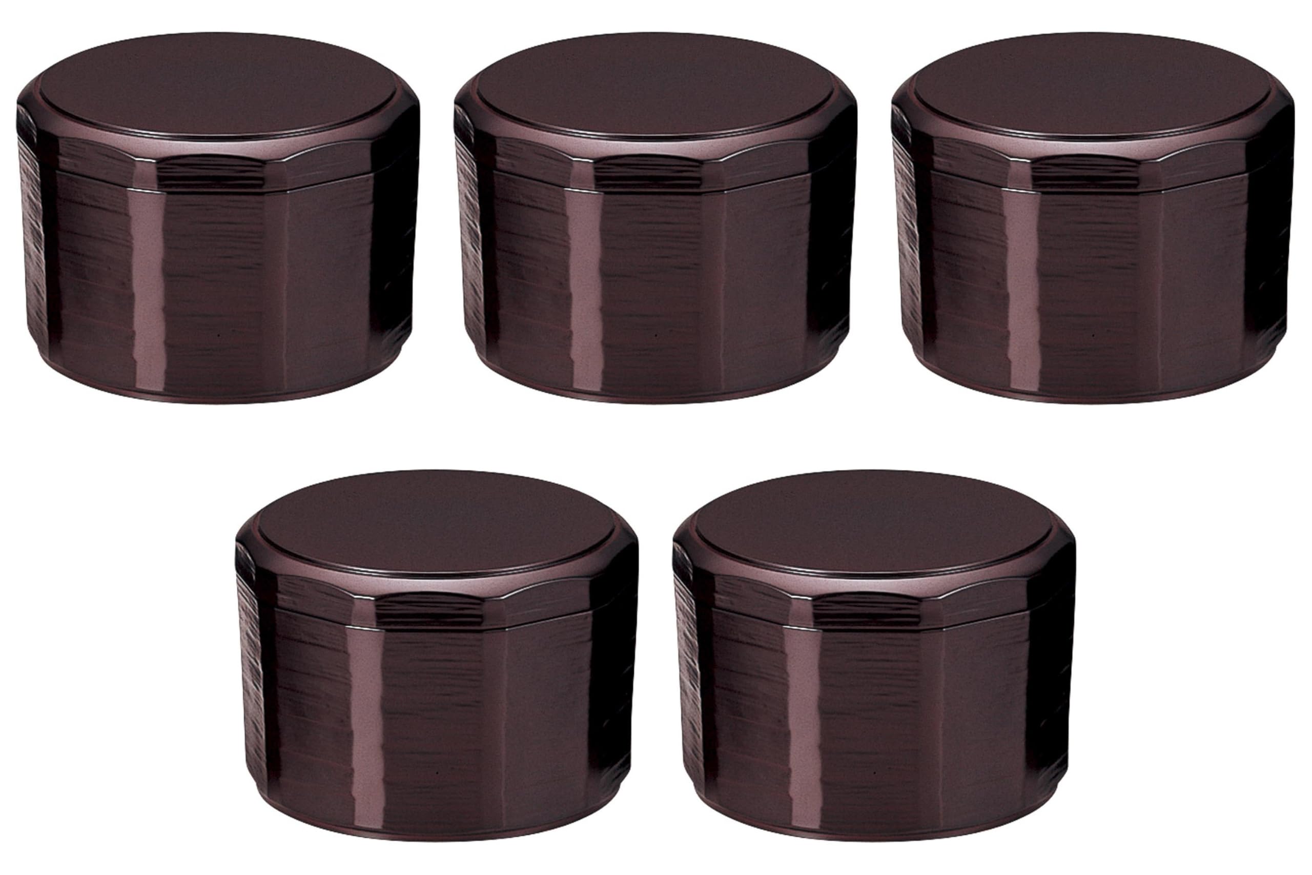 

Set of 5 Wooden carved rice tamari x Rice ABS Setomonohonpo [TA] bowl, (red interior) (medium) [14 9.8 (7.9) cm] bowl, heat-resistant resin,