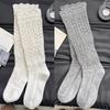 6pcs Cozy Hollow Knitted Socks for Women Soft Warm Home Long Tube Socks 2025 Autumn Autumn and Winter Stockings Boots Socks