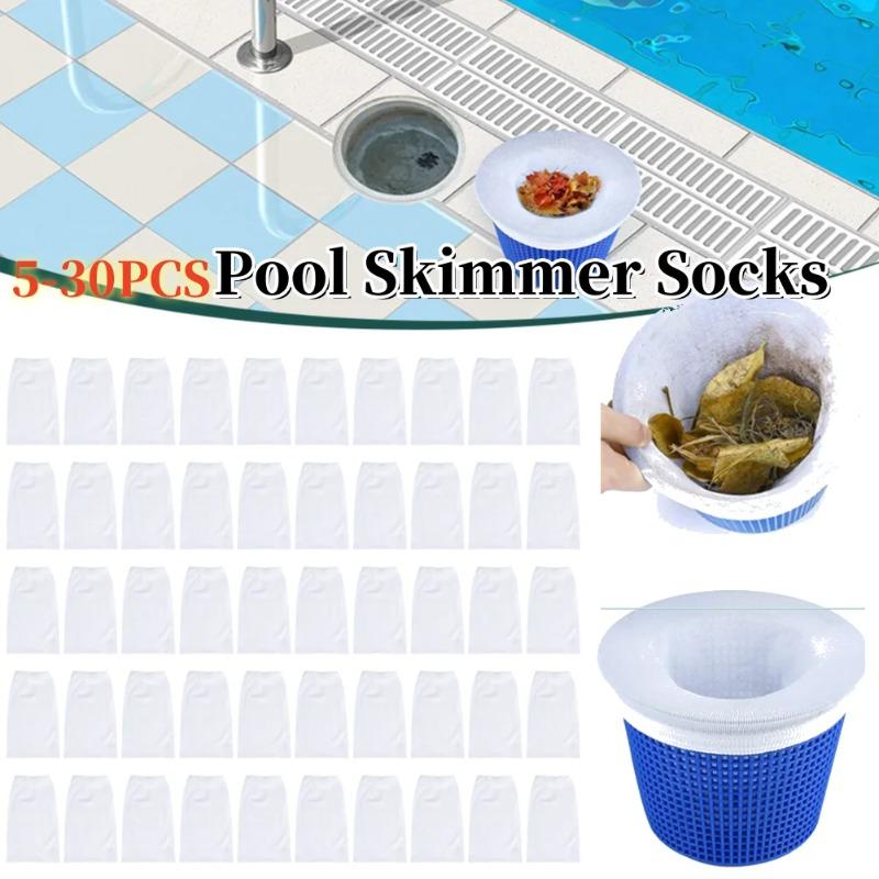 1-30 PZ Calzini per Skimmer Piscina Filtri in Rete di Nylon Salva-Filtri per Cestelli Skimmer Piscina Accessori per Piscina Domestica Proteggono i Filtri dai Detriti