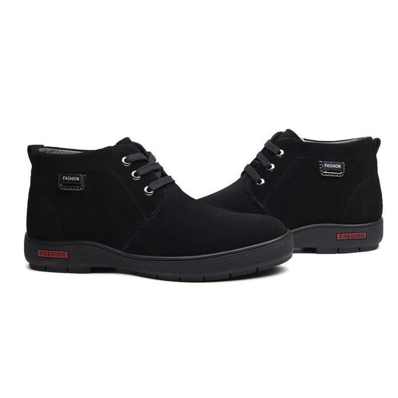 2025 Zima Nowe Męskie Botki Ciepłe Pluszowe Skórzane Zamszowe Buty Codzienne Outdoorowe Męskie Botki Śniegowe