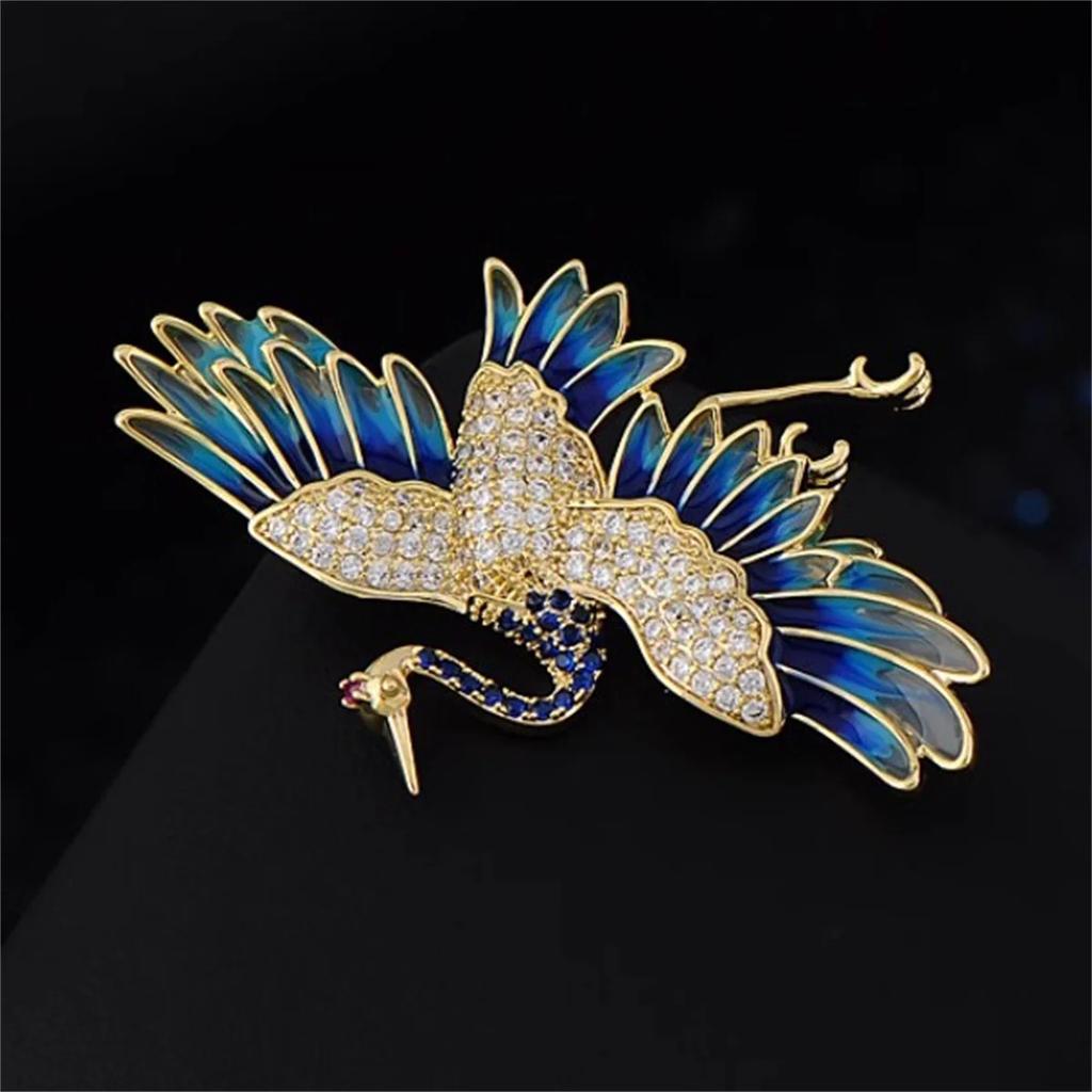 Pc Fashion Exquisite Crane Brooch Pin Creative Personalized Jewelry Accessories Party Birthday Gifts Suitable for Men and Women