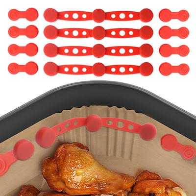 1/3 Sets Air Fryer Magnet Silicone Buckle Quick Release Air Fryer Liner Clip for Holding Down Air Fryer Parchment Paper Food Grade Air Fryer Accessory