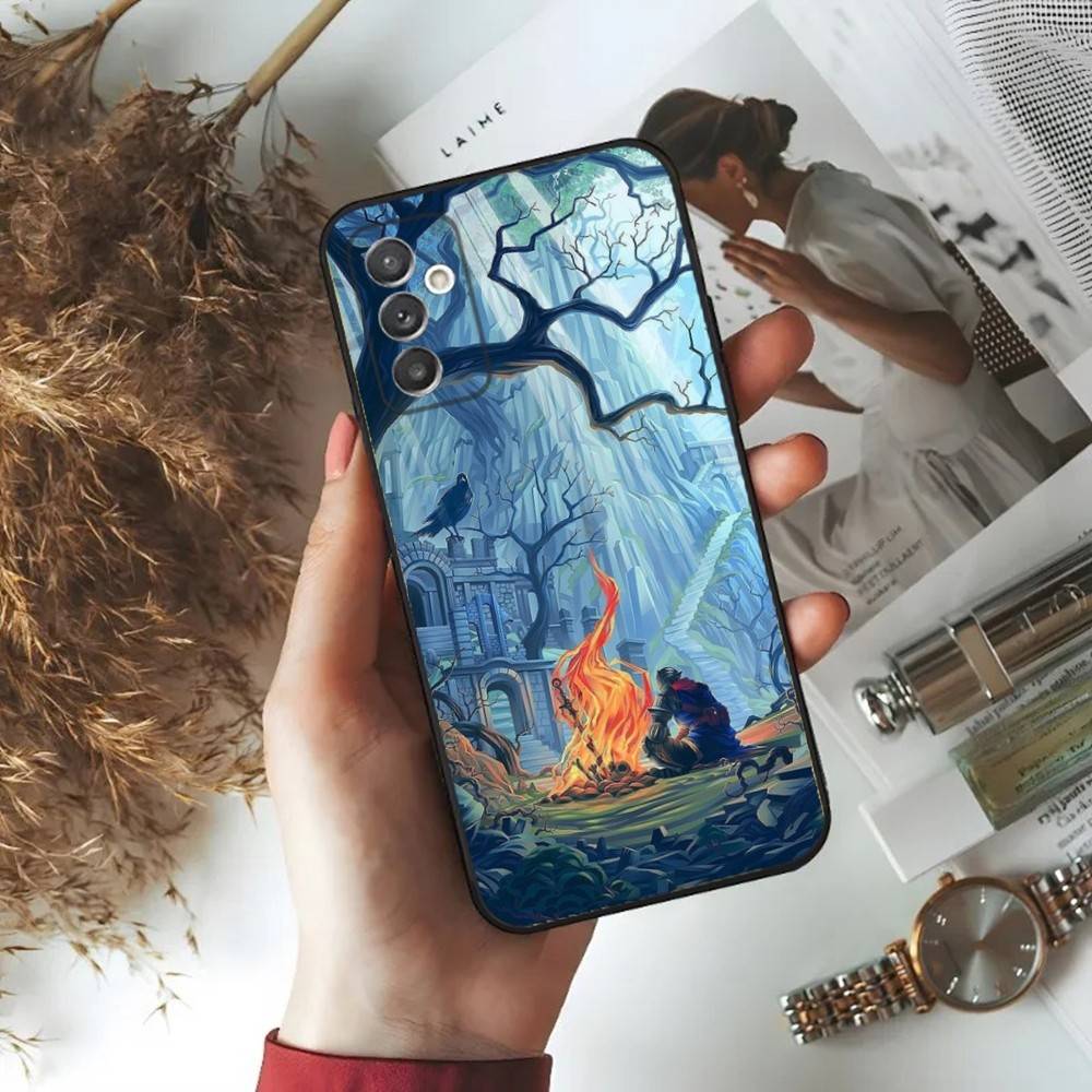 D-Dark S-Souls Phone Case For Samsung S24,23,22,30,21,10,9,Ultra,Plus,Lite,FE,5G Black Soft Case