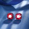 Jewelry Copper Bottom Gold-Plated Simulation Red Corundum Black Gold Personalized Set 13 * 18-12 * 16