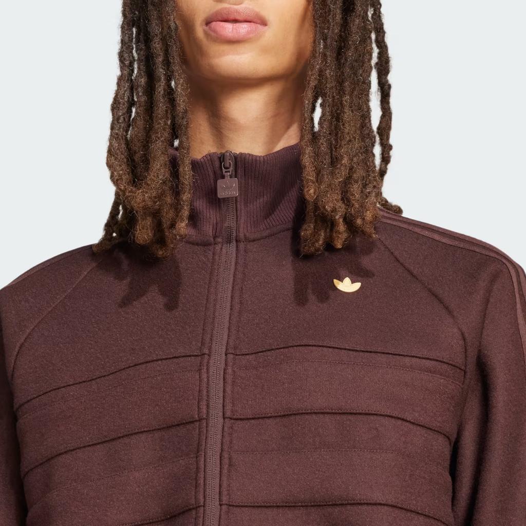 Adidas Originals Archive Track Top Outdoor Casual Vintage Sports Zip Stripe Stand Collar Jacket Men Jackets Shadow-Brown IZ3271