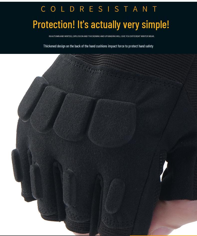 Men's Breathable Tactical Half-Finger Gloves - Wear-Resistant, Spring Outdoor Sports.
