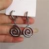 Simple Retro Irregular Geometric Vortex Spiral Pendant Necklace Earrings Set for Women Stainless Steel Bohemia Jewelry Sets Gift