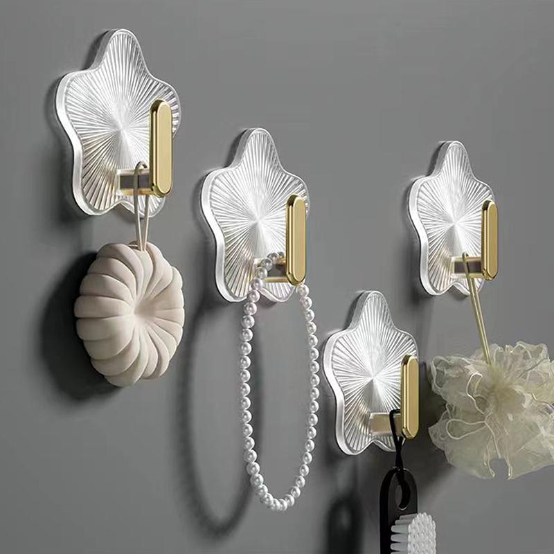 1/3Pcs Strong Adhesive Hooks Wall Hooks No Punching Mounted Door Key Coat Bathroom Robe Hanger Kitchen Rack Shelf Bag Hook