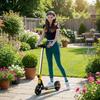 Folding Electric Scooter for Kids, with Dual Brakes, Front Suspension, LED Colourful Lights, Gold Tone