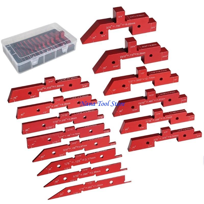 31GJ 14Pcs Router Table Setup Bar Precisions Setup Blocks Height Gauge Set and Angled Woodworking Set Up for Router