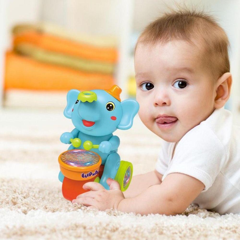 Sensory Activity Drumming Elephant Toy Blow Ball Kid Musical Toy Musical Walking Elephant  Kids Toy
