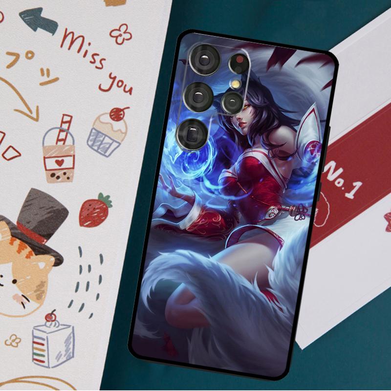 Kda Kaisa Ahri Akali-fodral för Samsung Galaxy S23 S20 FE S21 FE S22 Ultra Note 20 S8 S9 S10 Note 10 Plus bakskal