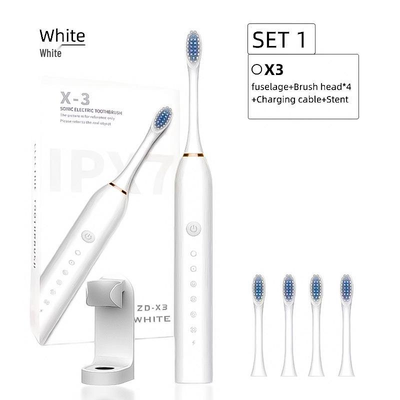 Universal Electric Toothbrush Set: Soft Bristle, Portable, for Adults & Children