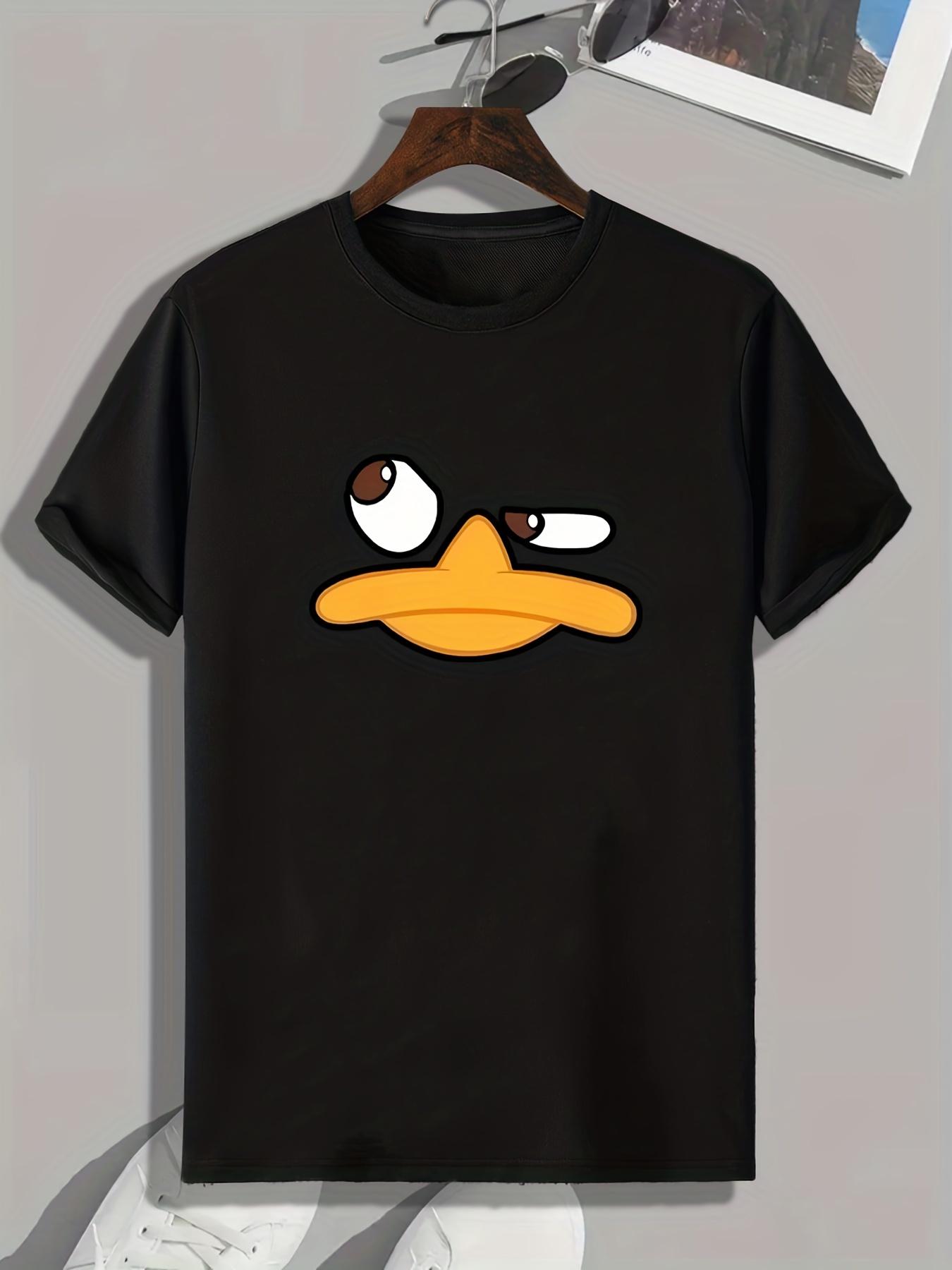 

Mens summer casual round leader Tshirt with angry duck face print lightweight and comfortable 4XL