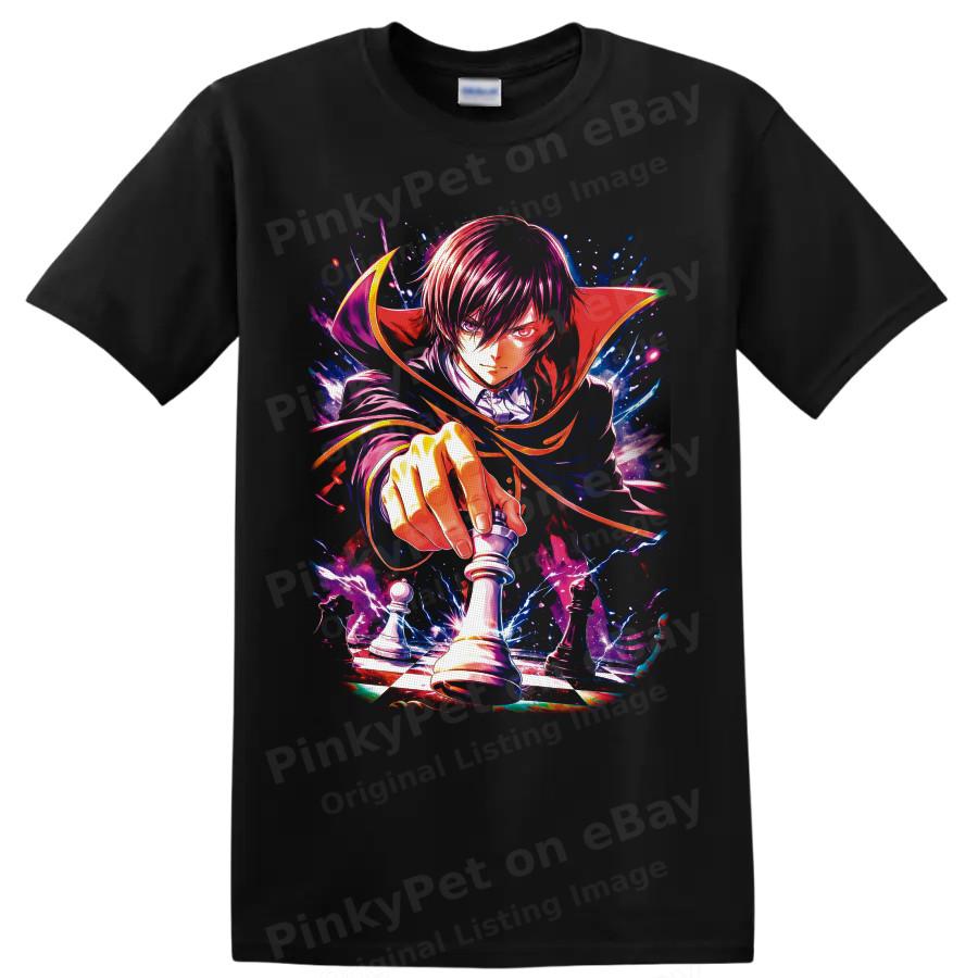 Lelouch Code Geass Anime T-Shirt Schachkönig Strategie Grafik Unisex Tee Geschenk