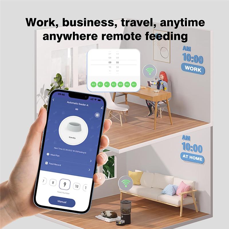 2025 Trend APP Control Automatic Pet Feeder,4.2L 2.4G Wifi Enabled Pet Feeder,Dual Bowl Automatic Pet Food Dispenser For Cats&Do