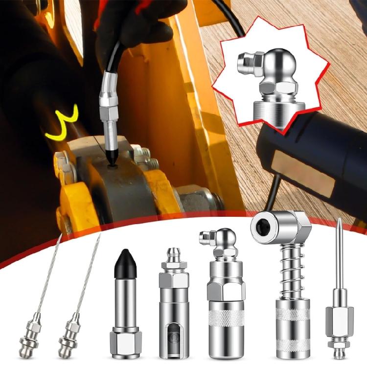 Mundstück für Fettpresse mit Schmiernippel-Adapter, Fettpressen-Aufsatz, flexibler Verlängerungsschlauch, Kupplung