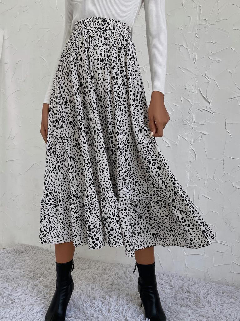 2025 Spring Floral Waist-Cinching Skirt for Europe and America