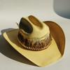 Cappello da cowboy in paglia rigida da uomo cappello da pascolo a tesa larga da donna cowboy tinta unita cappello da sole estivo confezione in scatola sombrero vaquero hombre
