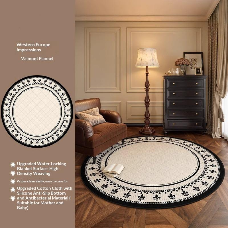 Round Carpet Living Room High-end French Antique Style Bedroom Bedside Blanket Cloakroom Dressing Room Floor Mat