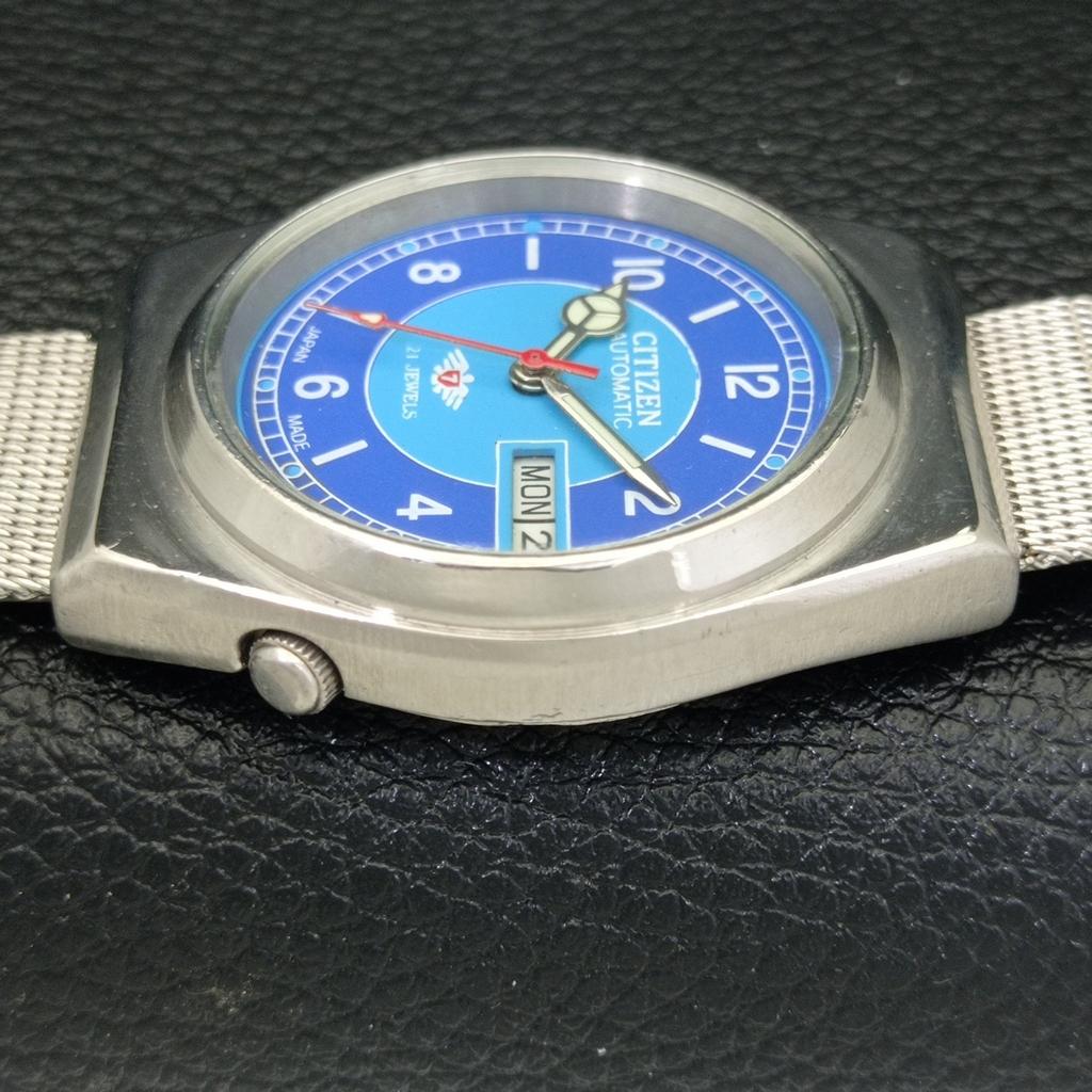 Citizen AUTOMATICKÉ 8200 VINTAGE JAPONSKÉ PÁNSKÉ HODINKY S MODRÝM CIFERNÍKEM a500258-2 R151b-a500258