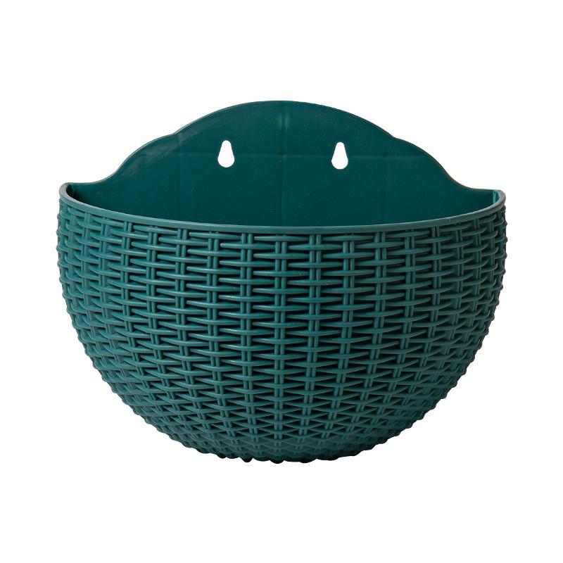 Wall Mount Planter With Rattan Style Wicker Design For Indoor Garden Decor