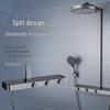 TLXT Multifunctional Gunmetal Grey Shower System with Large Storage Shelf