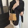 Vintage Color Block Faux Leather Crossbody Handbag,Kiss Lock Purse With Adjustable Strap,Polyester Lining Lightweight City Bag For Daily Use Gifts