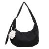 Korean fashion solid color shoulder bag 2026 new large-capacity casual dumpling bag versatile simple girl messenger bag
