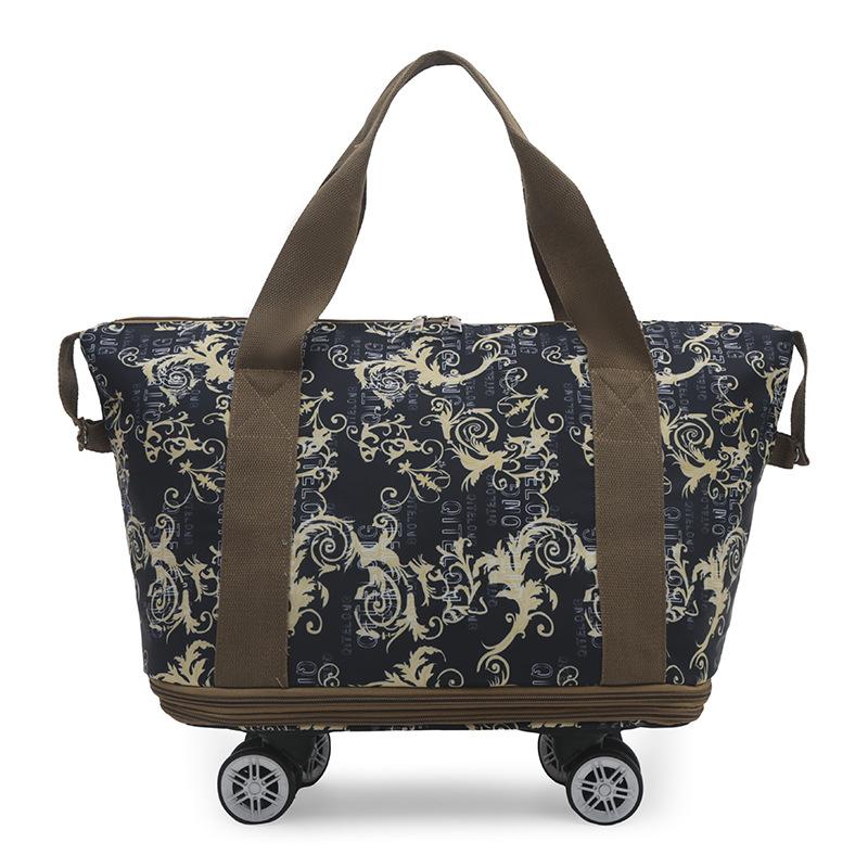 Stylish and personalized design Double-layer expansion portable travel bag with wheels Home moving luggage bag can be set with tie rod